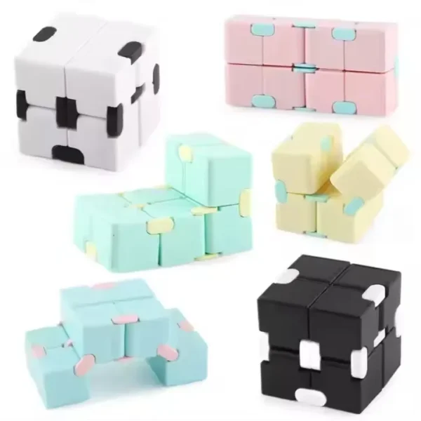 Macron Color Magic Puzzle Flip Cube Finger Toy Endless Cube Toy for Kids and Adults