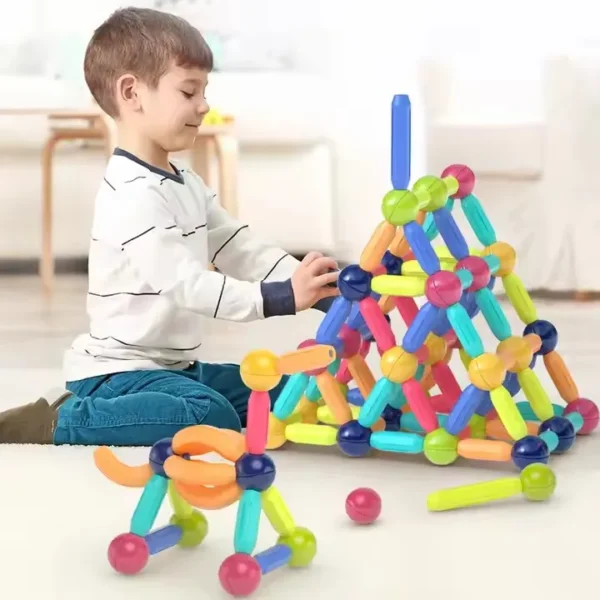 OEM ODM Custom Plastic Building Blocks Creative Construction Games Set Kids Educational Rod and Magnetic Sticks Balls Toys
