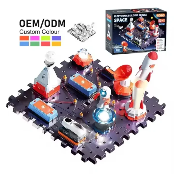 Electronic Space Rocket Snapping Circuits Kits STEM DIY Intelligence Electronic Building Blocks Toys