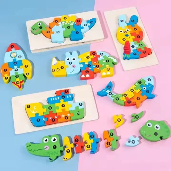 Wholesale 2 - 13 Years Old Suitable Multicolor Wooden 3D Puzzle Educational Toy