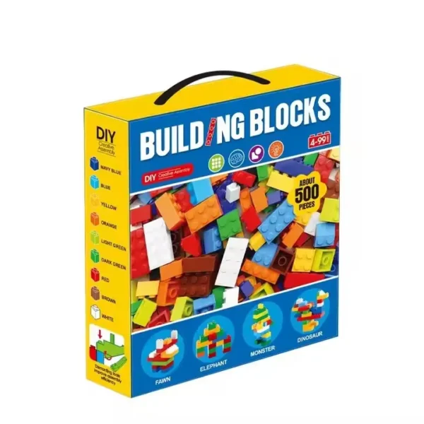 500/1000Pcs Building Block Sets ABS Plastic DIY Building Bricks Assembly Blocks Toys Gift for Kids