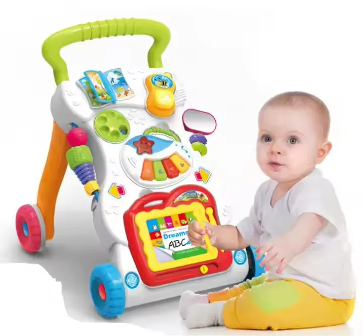 Baby Multifunction Walker Stand-to-Sit Toddler Four Wheels Trolley Kids Learning Walking Toddler Gift Toys - 图片 2