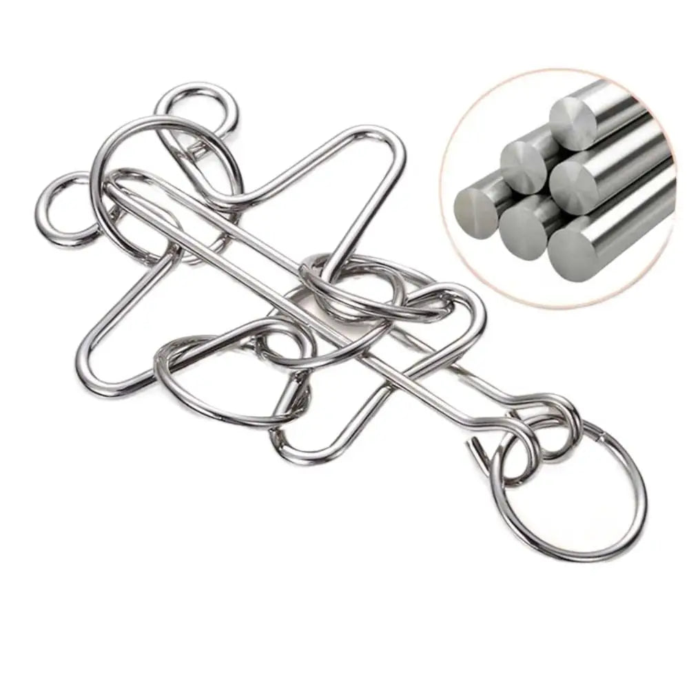 Metal Wire Brain Teaser IQ Mind Brain Teaser Puzzles Children Adults Interactive Game Reliever Educational Toys - الصورة 18