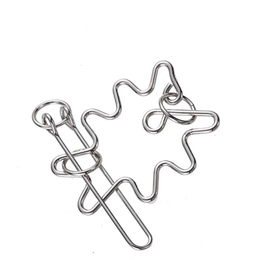 Metal Wire Brain Teaser IQ Mind Brain Teaser Puzzles Children Adults Interactive Game Reliever Educational Toys - الصورة 23