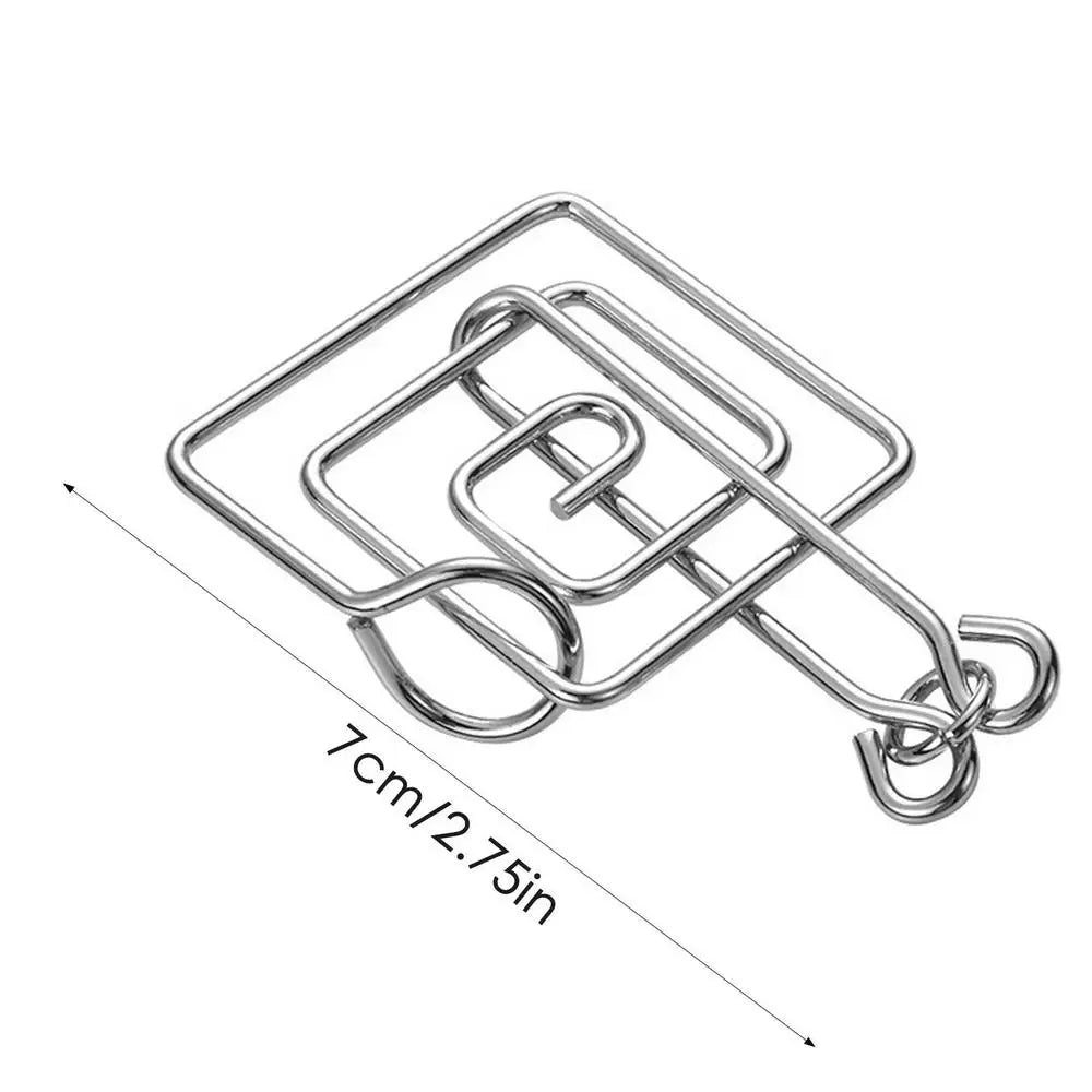 Metal Wire Brain Teaser IQ Mind Brain Teaser Puzzles Children Adults Interactive Game Reliever Educational Toys - الصورة 10