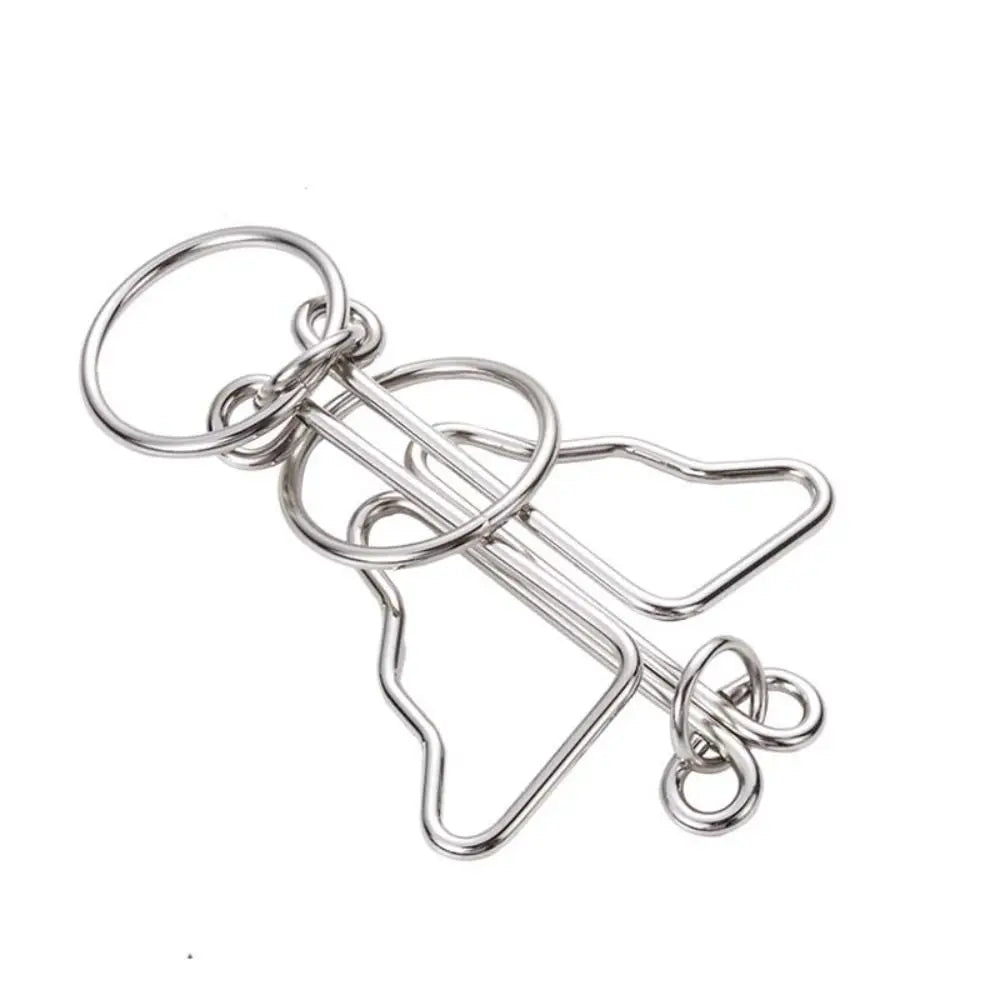Metal Wire Brain Teaser IQ Mind Brain Teaser Puzzles Children Adults Interactive Game Reliever Educational Toys - الصورة 32