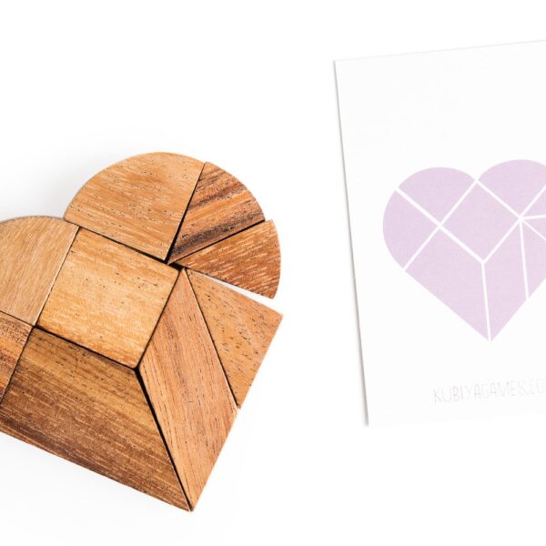 Heart Tangram - two sets with 57 challenge cards